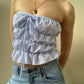 Lucky Puff Tube Top in Berry Blue