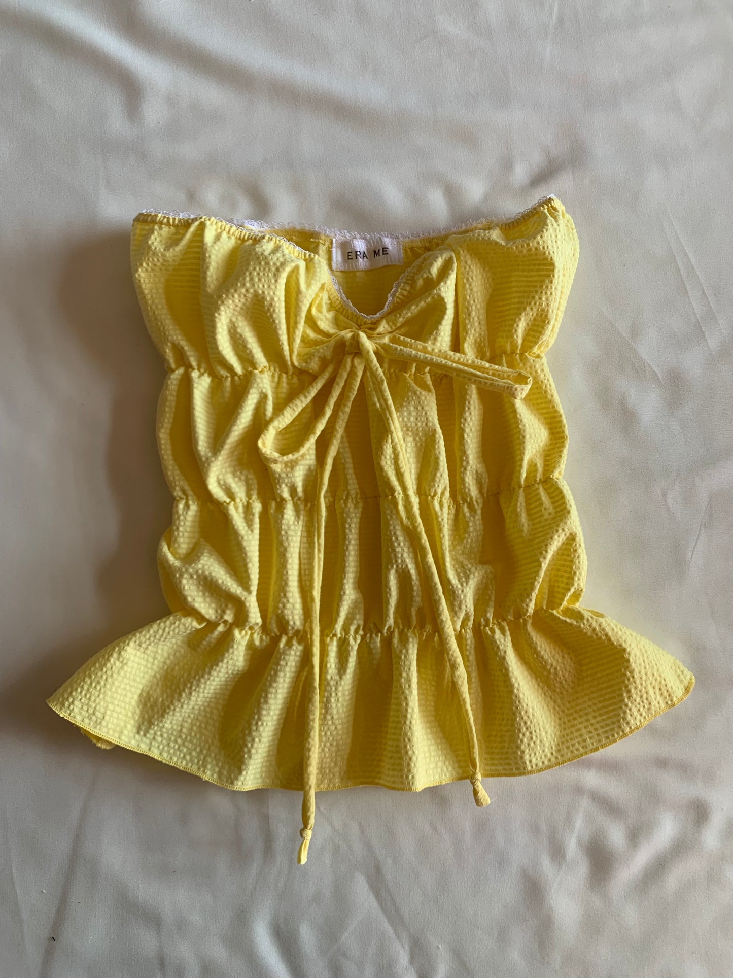 Lucky Puff Tube Top in Lemon