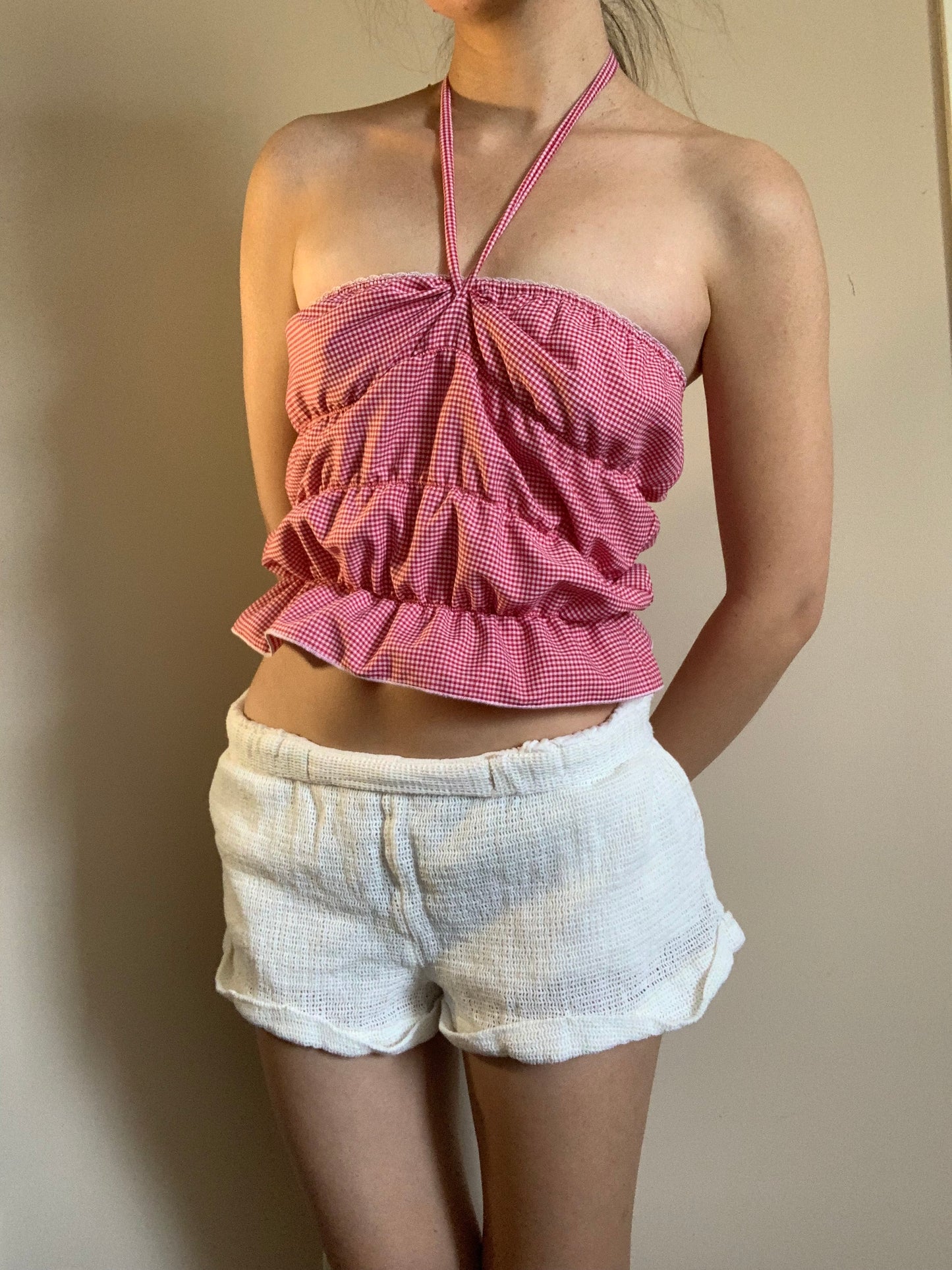 Lucky Puff Tube Top in Cherry