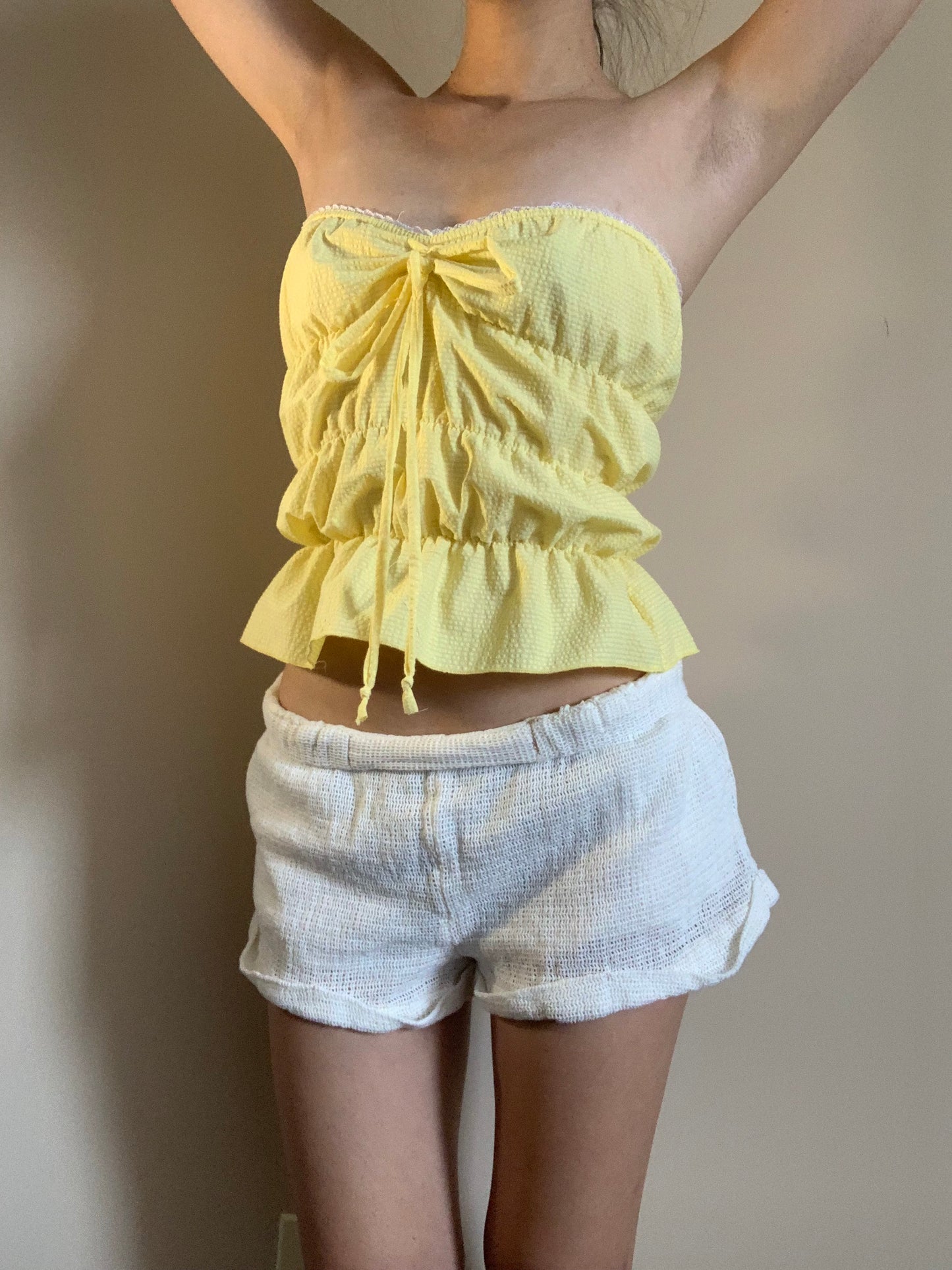 Lucky Puff Tube Top in Lemon