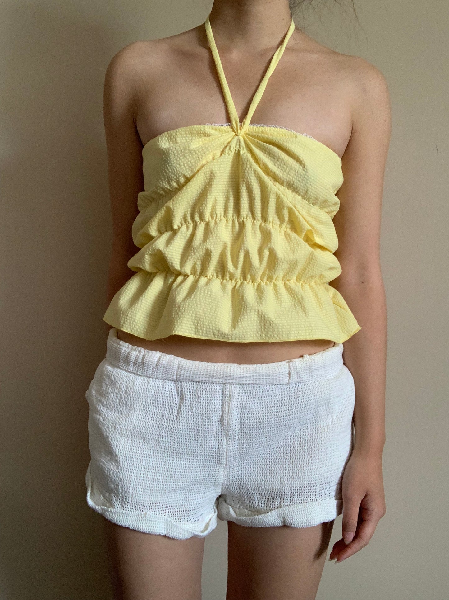 Lucky Puff Tube Top in Lemon